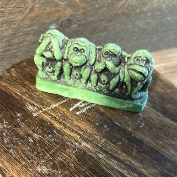 VINTAGE 1960's CAL THEMES CHALKWARE FOUR WISE MONKEYS SEE HEAR SPEAK FUN NO EVIL - Picture 11 of 11